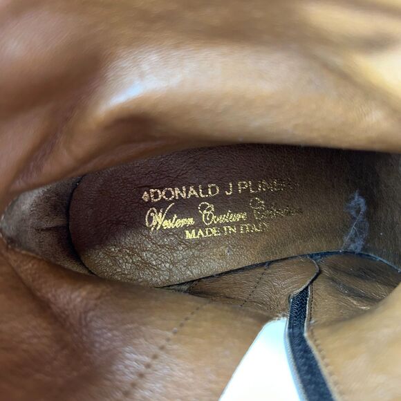 Donald J. Pliner Darua Dark Brown Distressed Suede Block Heel Ankle Boots Size 6 - Picture 5 of 11